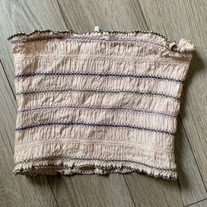 Free people pink stripe tube top